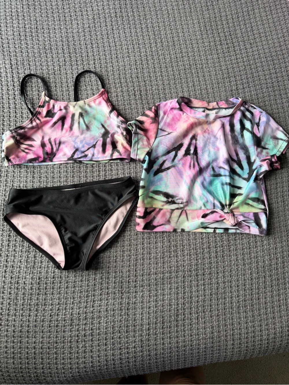 More Than Magic Kids Tie-Dye Bikini Set - Pink, Black, Aqua
